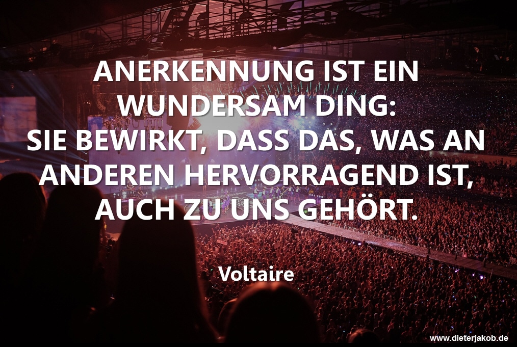 Spruch Anerkennung Voltaire